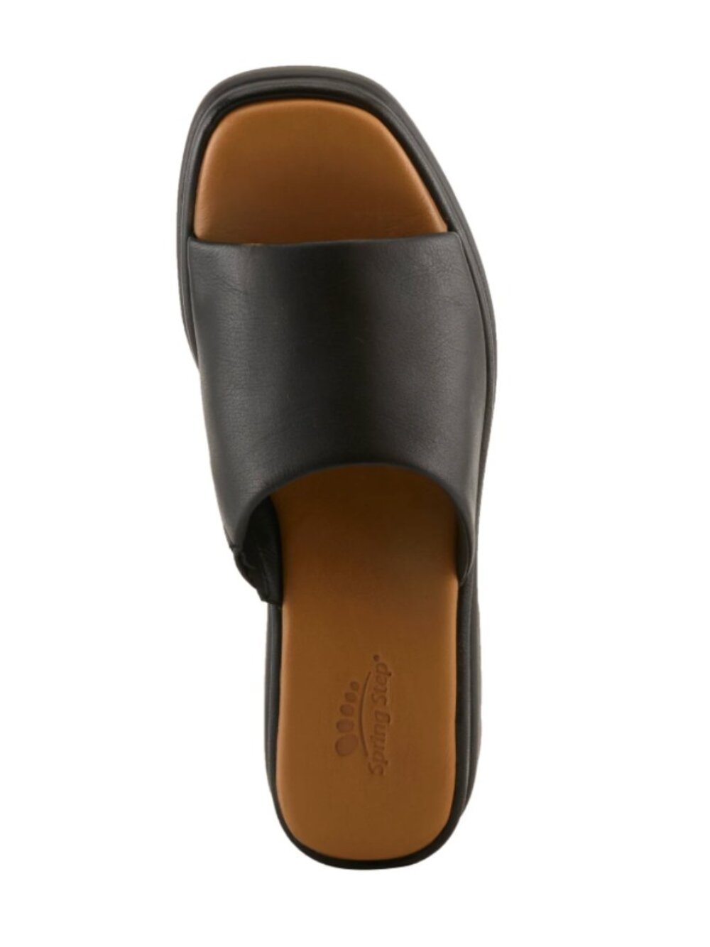 Spring Step Black Leather Fire island Slide Sandals